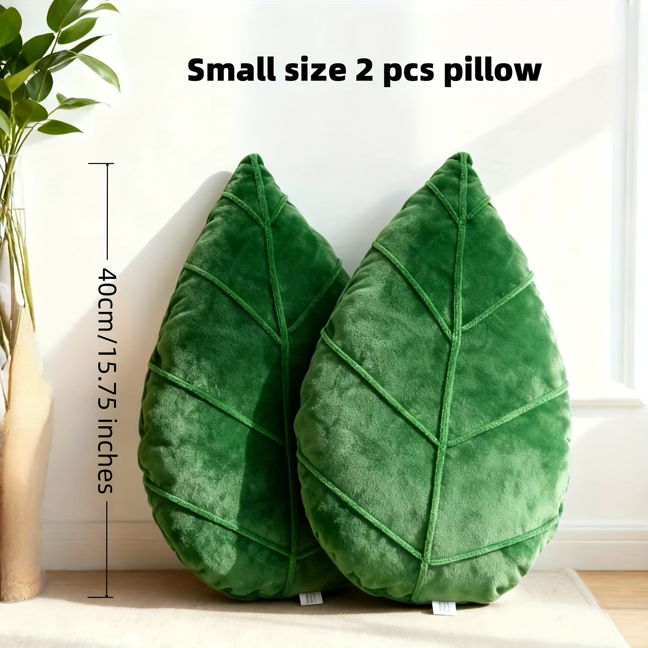 Leaf-shaped Cushion Suitable For - Retro Botanical Decor Leaf Pillow With -seamed Edges, Dry Only, Leaf Pillow For Sofa Bed Chair, Decorative Accent Piece 40x26cm