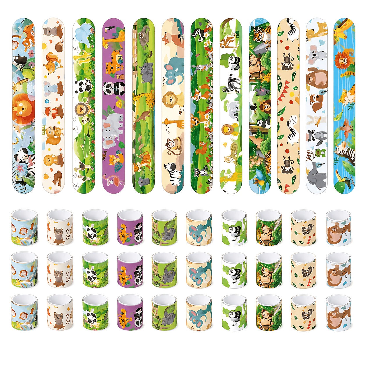 TEMU 36 piezas de bandas golpeables de animales para niños, 12 diseños de en , 3 de estilo, recuerdos para fiestas de , para el aula, rellenos para