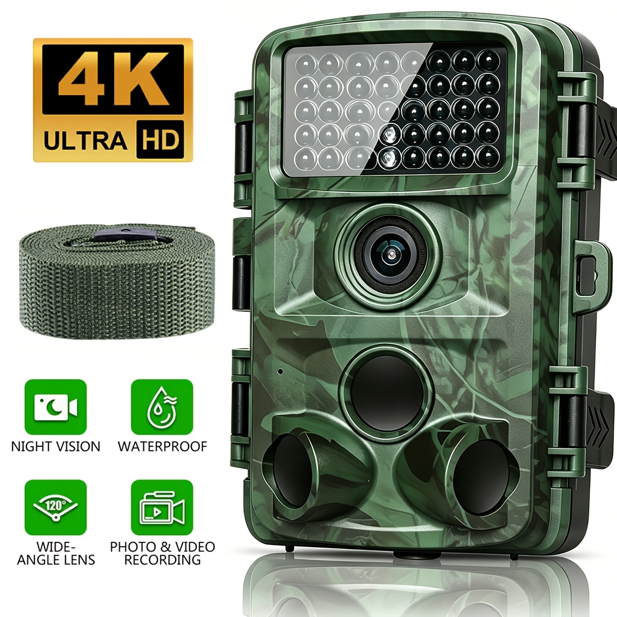 Image of Trail Camera 4k, Courtyard Camera, Mini Game Cam With Night Vision Hunting Camera For Outdoor Wildlife Monitoring Hunting Stuff Gifts, Without Battery