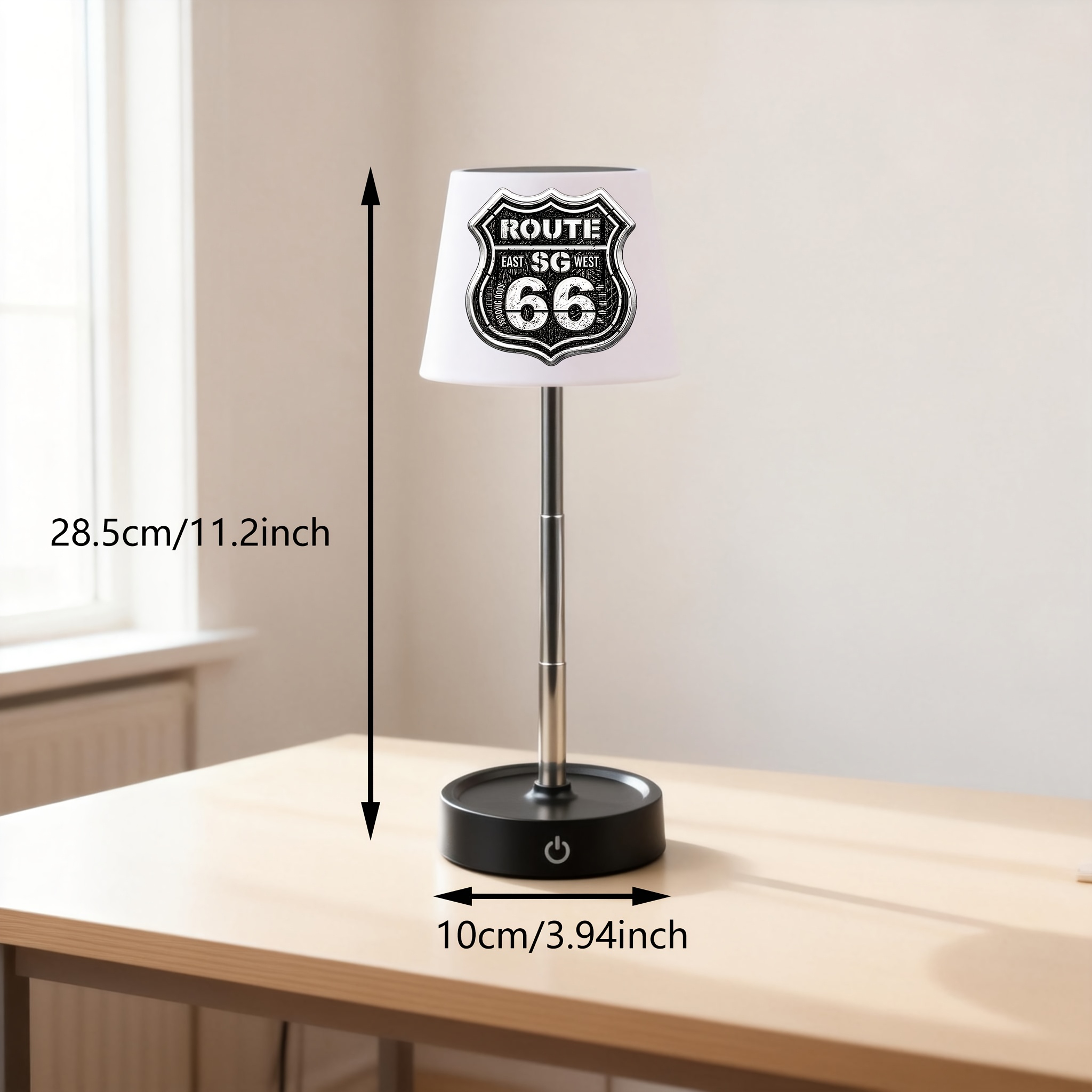 Vintage Route 66 Shield Sign Pattern Desk Lamp