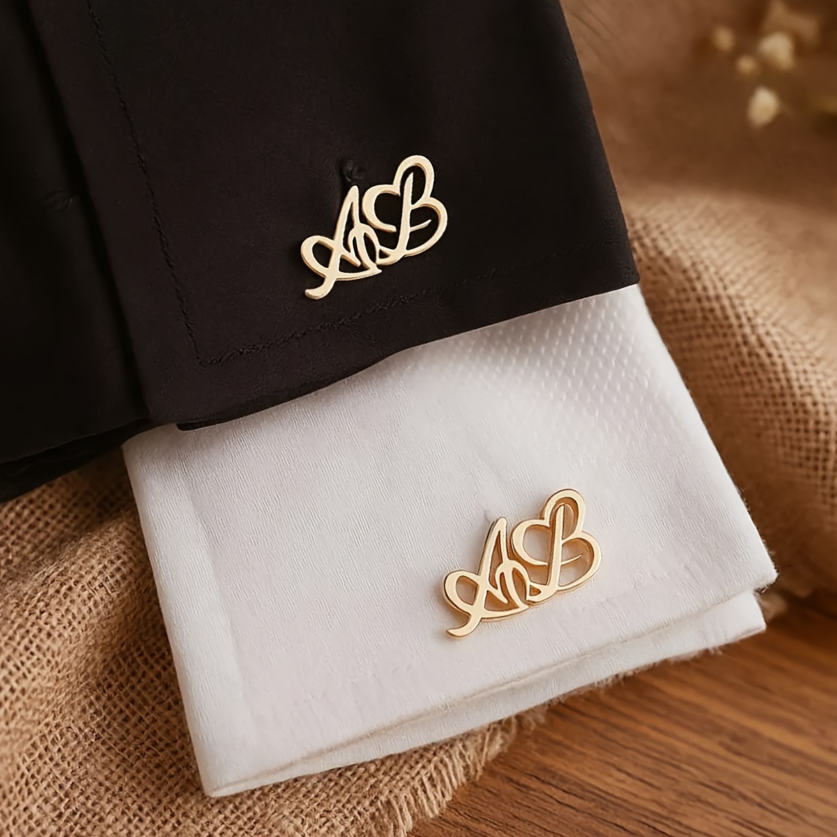 Customized Heart-shaped Name Cufflinks for Men