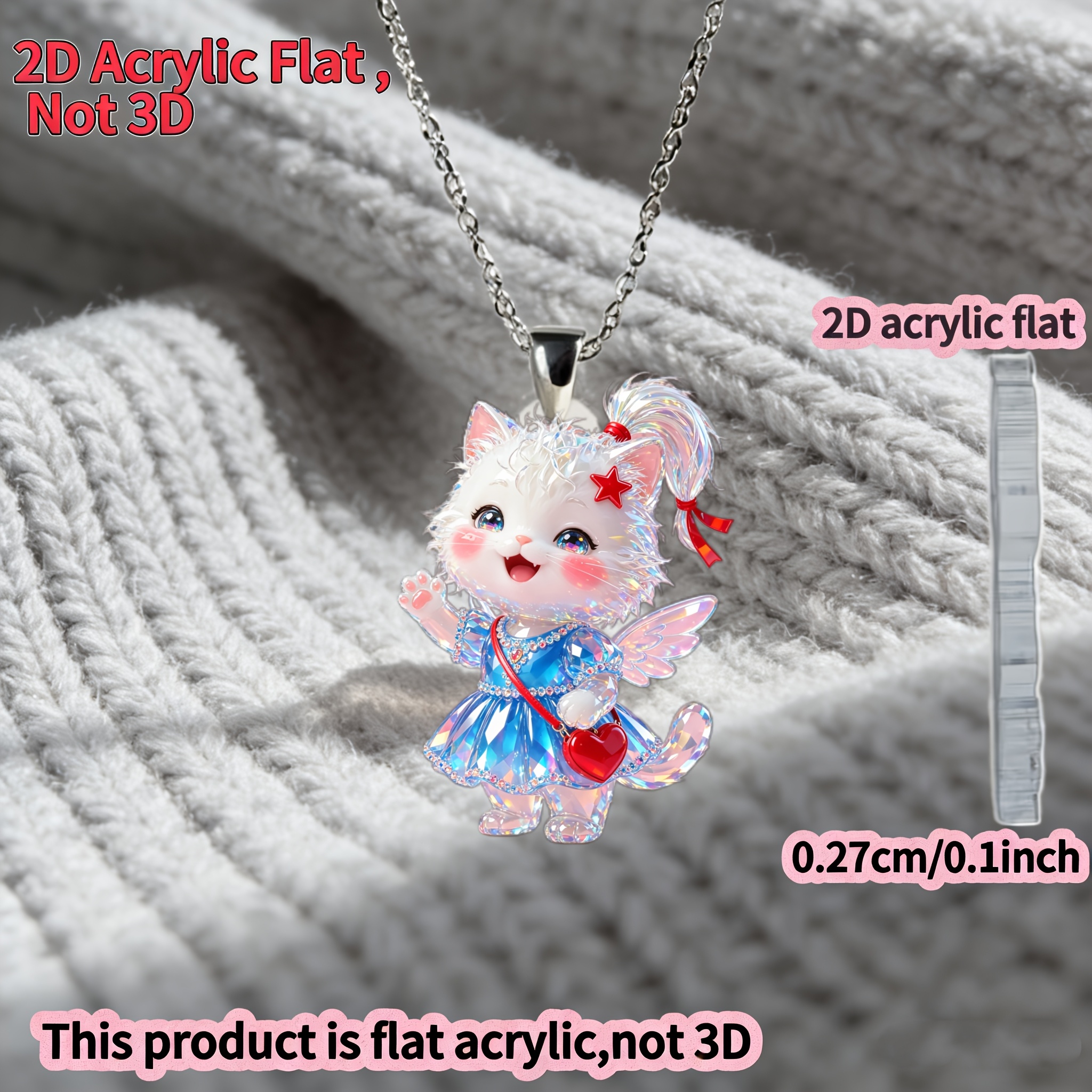 Unisex Cute Kitten Y-Shaped Necklace, Light Luxury Design