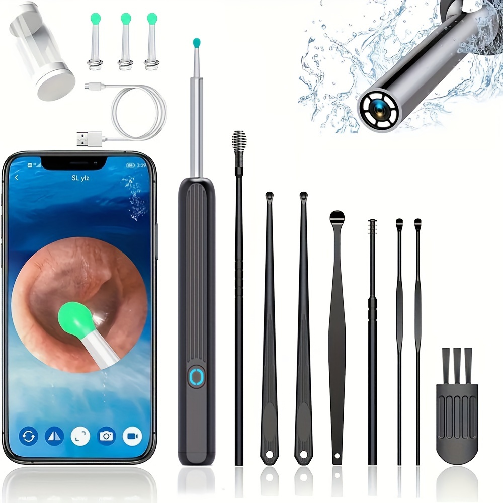 

Ear Wax Removal Tool With 8pcs Ear Set Ear Cleaner With Camera Earwax Removal Kit With Light Ear Camera With 4 Ear Spoon Ear Cleaner For Ios & Android