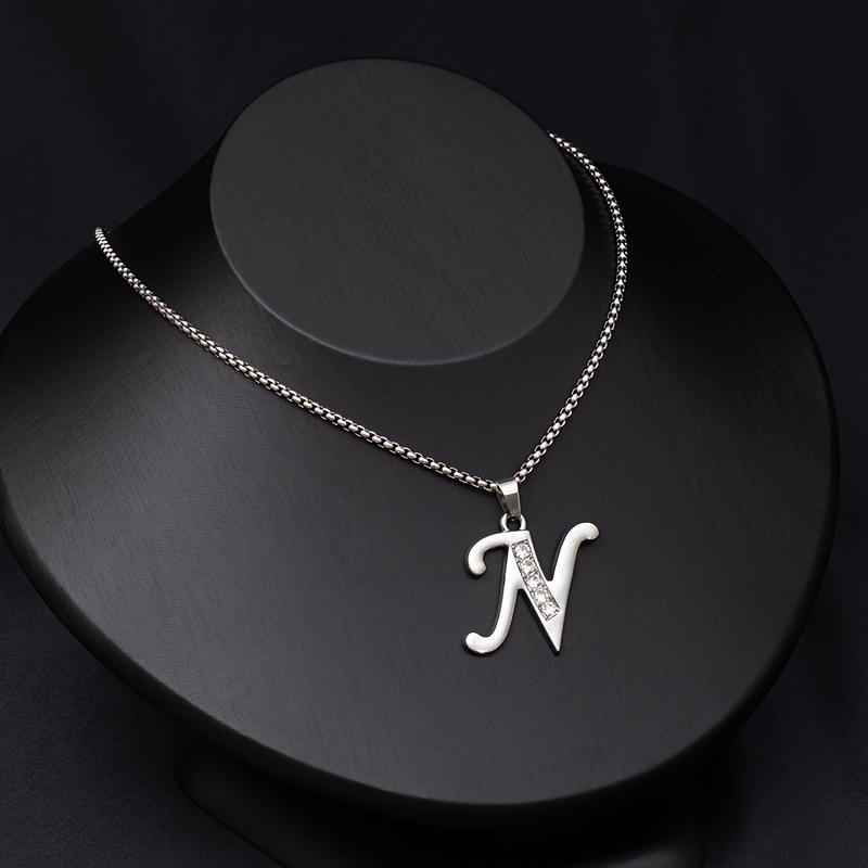 Simple Stylish Women's 26 English Letters Titanium Steel Necklace
