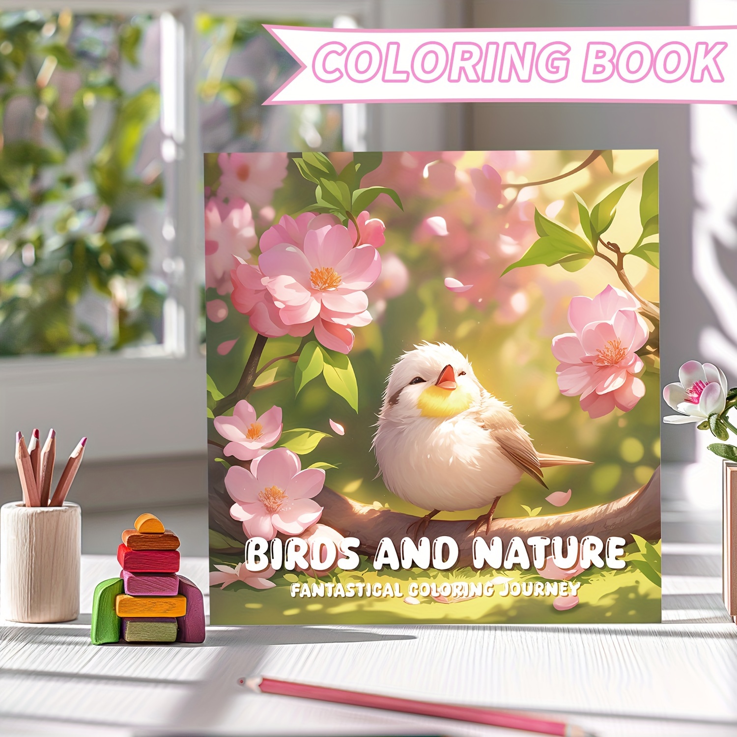 

Joyasis Birds & Nature Themed Art Relax Coloring Book - Relax Doodle Pad, , Gifts, And - Color Sensing, 22 Pages, 8x8 Inches