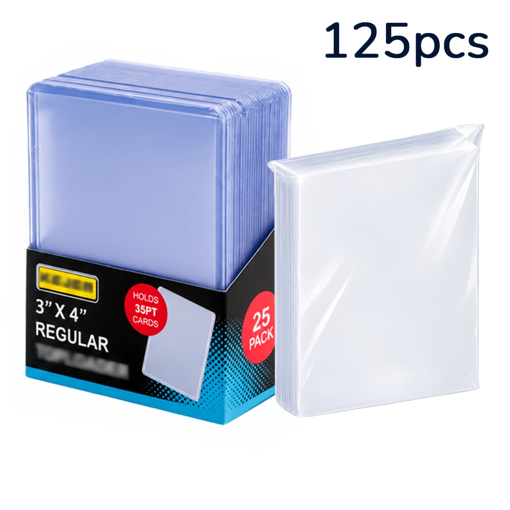 TEMU 125 Pezzi Buste Protettive Rigide in Plastica, 7.62Cm X 10.16Cm Protezioni per Carte da Baseball, Buste Premium per Carte, Porta Carte Rigido in