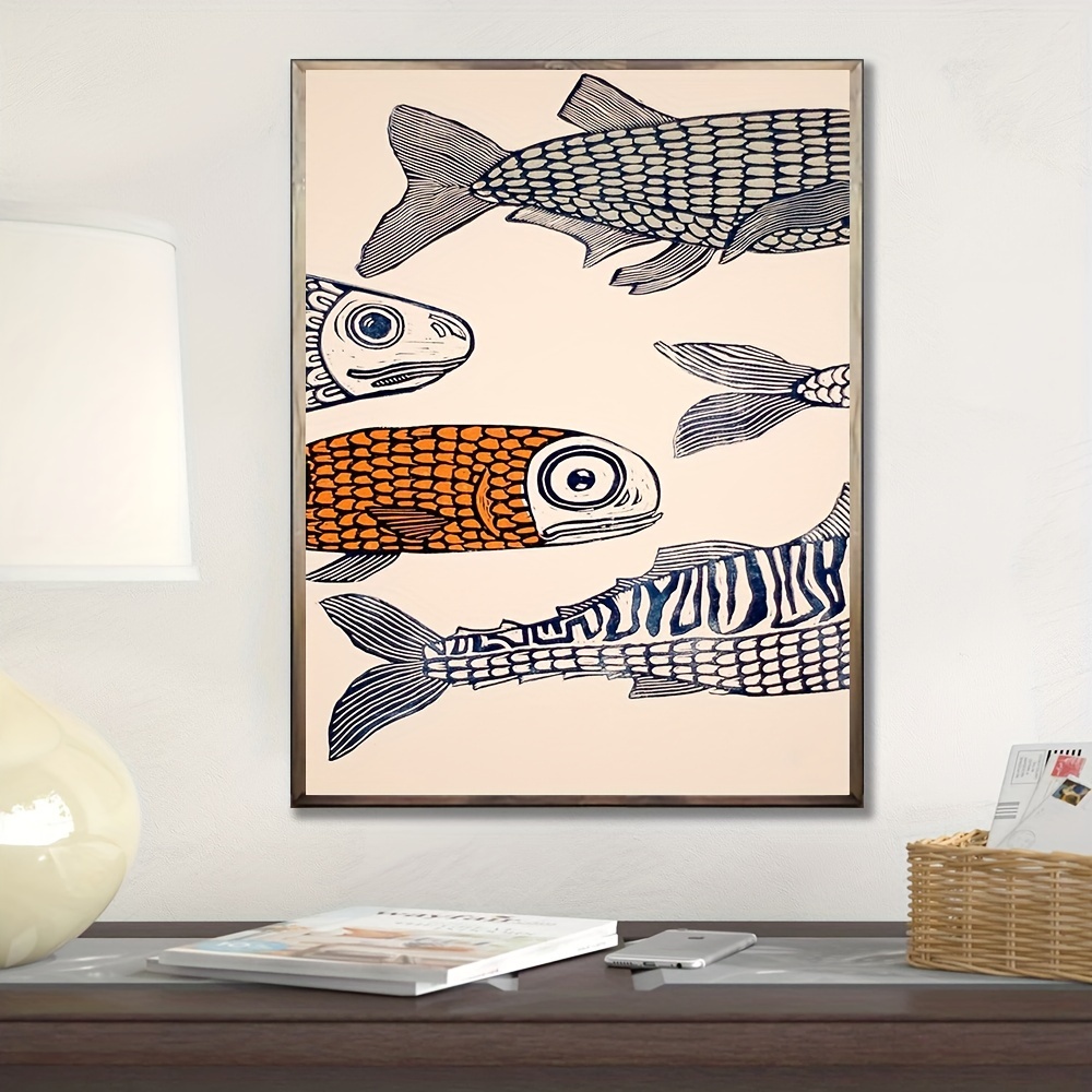 

Fish Swim Canvas Art - , Waterproof & Uv-resistant Oil Painting For Decor - Perfect Gift For (12x16 Inches)