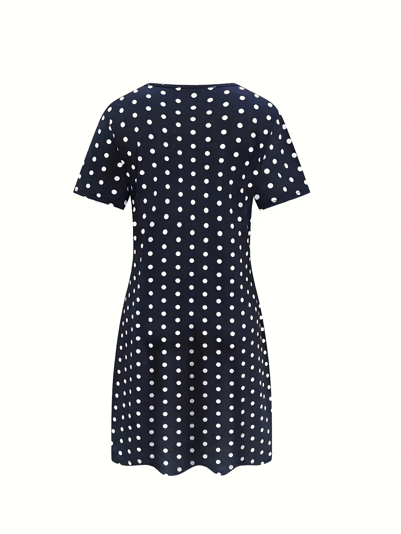 womens polka dot a line t shirt dress knee length casual - Temu Poland