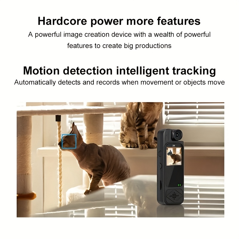 2K HD Wearable Sports Camera with 180° Rotating Lens & Night Vision - Portable bike helmet cam, action camera with Motion Detection, SD storage, for Cycling, Vlogging, Kids/Pet Monitoring - Ideal Gift for Adventurers (Black), Wearable Camera, Adventure Gear, Compact Design, Highquality Video, Outdoor Recording, Lightweight Design, Digital Stabilization, Content Creators