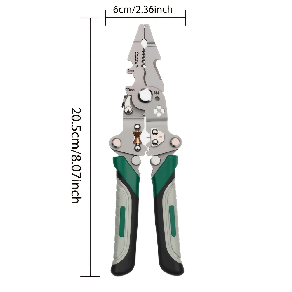 1  functional folding wire stripper portable electricians tool metal material for electrical repair installation and automotive maintenance details 3