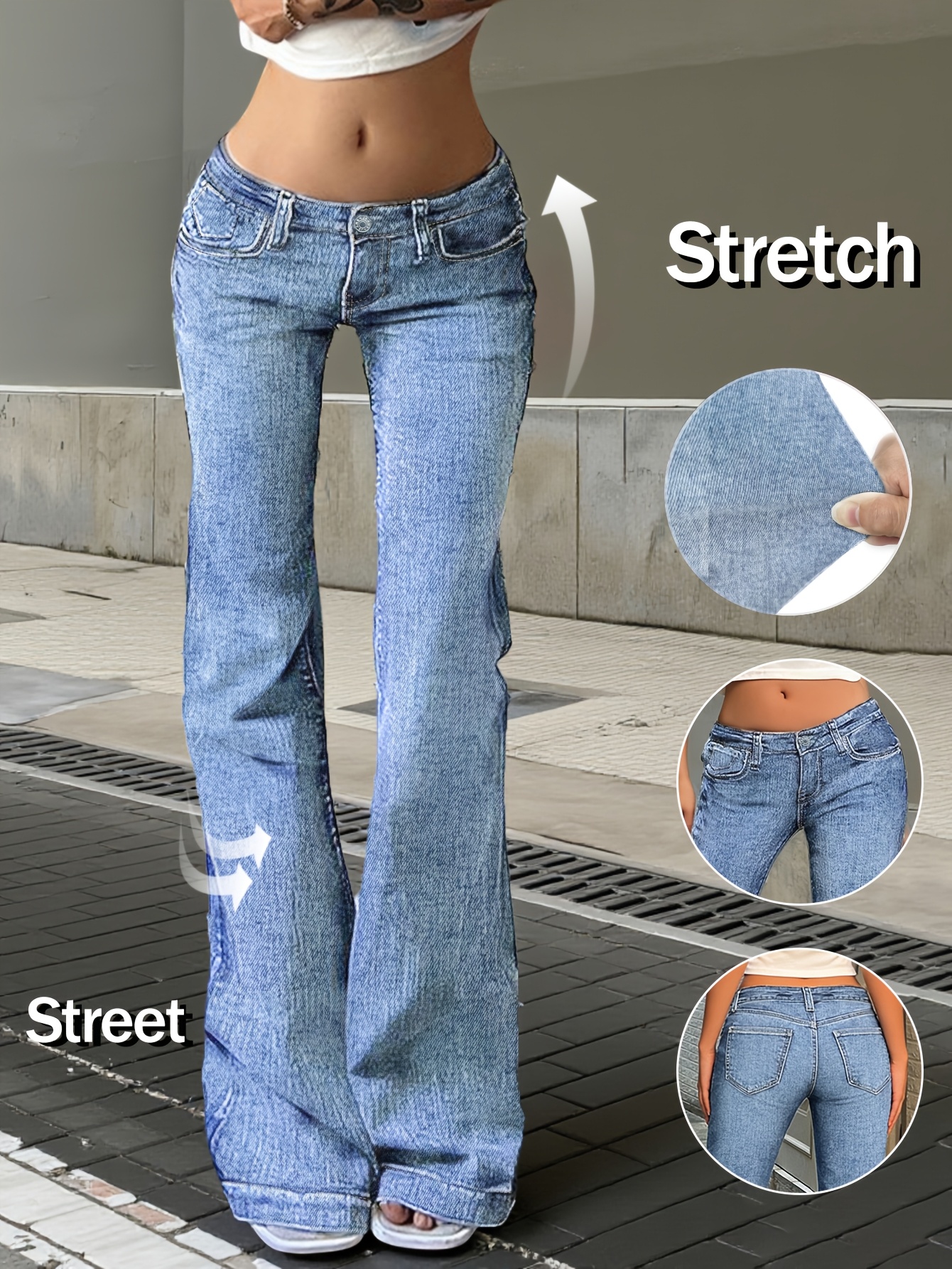 y2k flare jeans outfit sold on Temu Canada