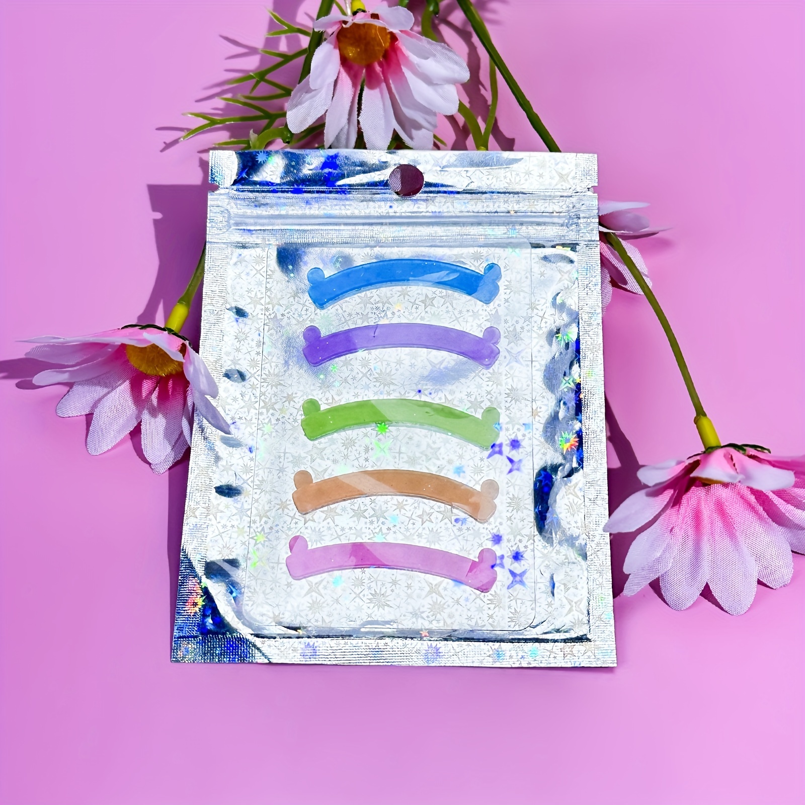 Image of Lash Lift Ribbon, Silicone Ribbon For 5 Colors, Reusable Eyelash Perm Stripe Cover, Prevent Eyelashes From Falling Out, A Pack Contains Blue, Purple, Yellow, Pink, Orange
