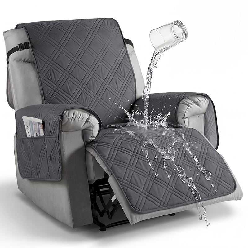 photo de l'article 1 pièce Housse de fauteuil inclinable de haute qualité, Housse de canapé matelassée avec poches et sangles élastiques, Protège-canapé -rayures pour animaux, Housse de fauteuil inclinable, Housse de  de meubles lavable, Facile à installer, Décoration d'intérieur pour la fête des Mères.