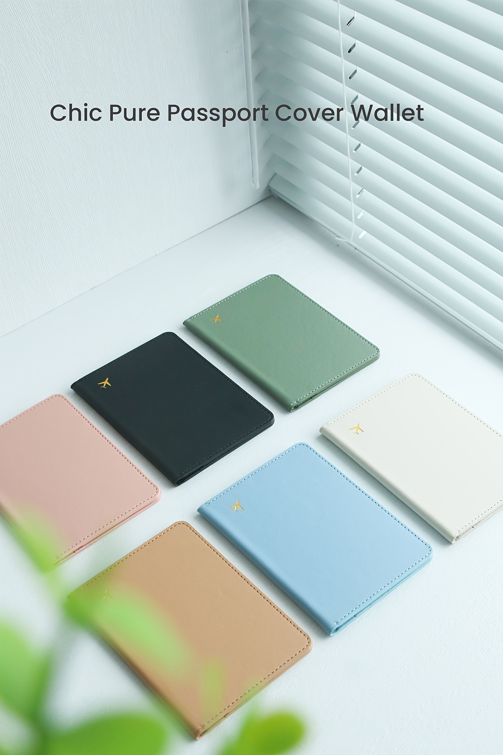 1pc Slim Faux Leather Passport Holder, RFID Blocking, Lightweight, Foldable, Travel Wallet with Vaccine Card Pocket, Dry Clean, Basic Style for Vacation Essentials