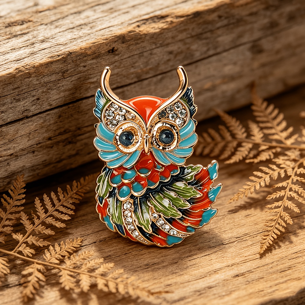TEMU Broche de Artístico Retro, Artesanía de Esmalte Degradado con Pedrería , de Animal Dinámicas y Realistas. de Usar, Unisex y Versátil, Ideal para