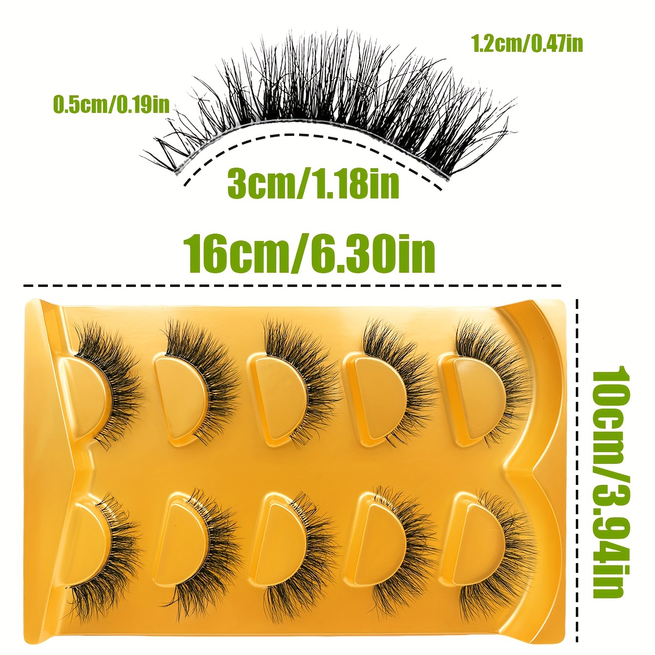 5 Pairs Of D Fluffy Natural Looking False Eyelashes 12mm