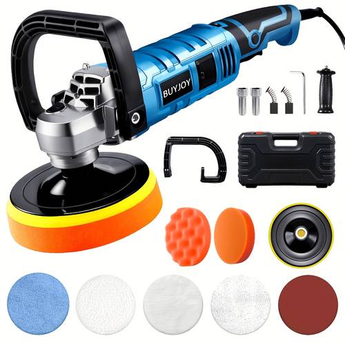 buffer polisher kit for car 6 7 inch rotary polisher buffer 7 variable speed 600 3000rpm detachable handle buffing machine for sanding polishing waxing without battery