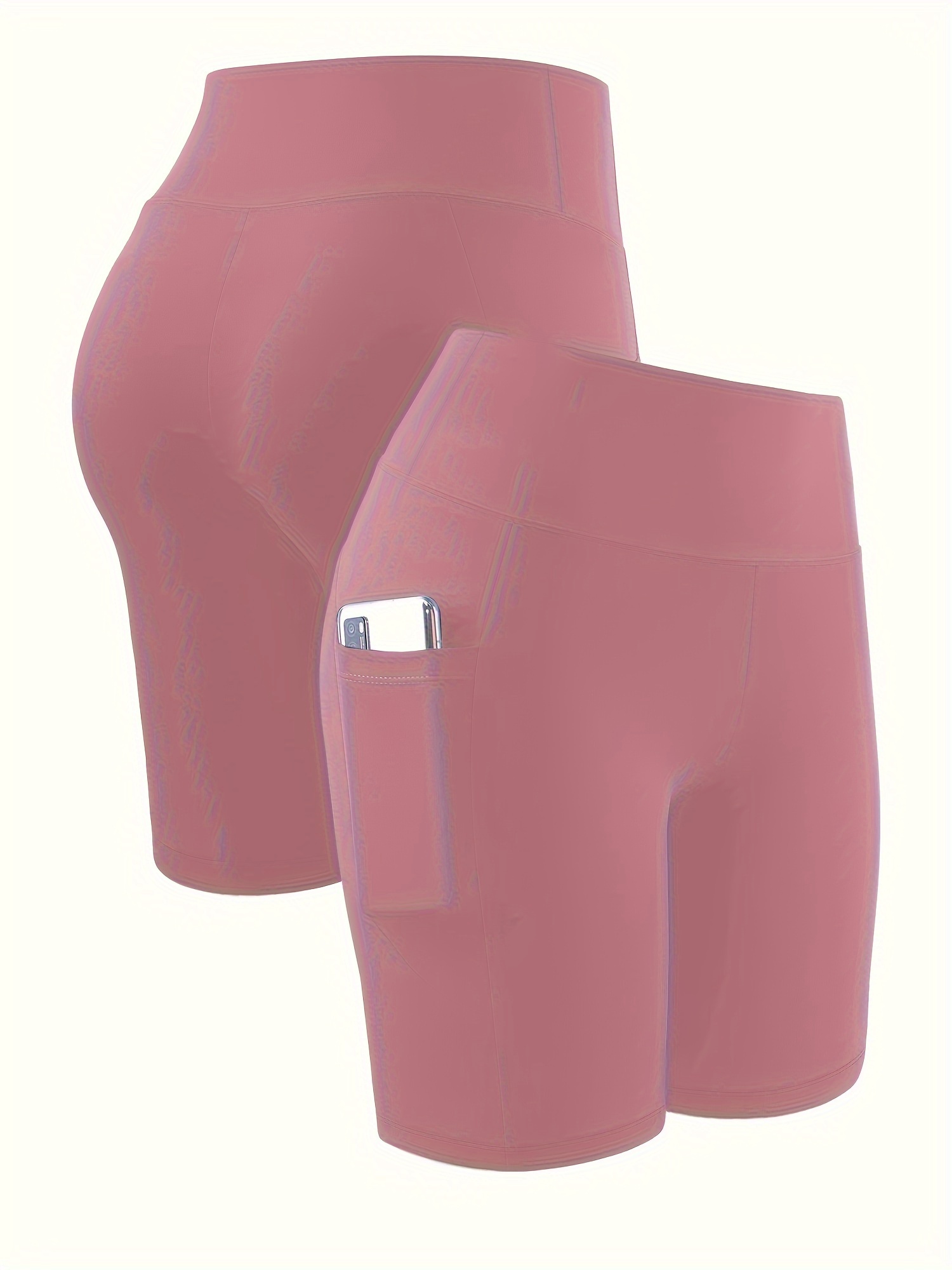 Big Size High Waist Crescent Pocket 5 Points Pants - Drainage Style