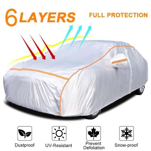 Universal Full Car Cover – All-Weather, Snow, Dust, UV – For Sedan/Coupe, 169x63x47
