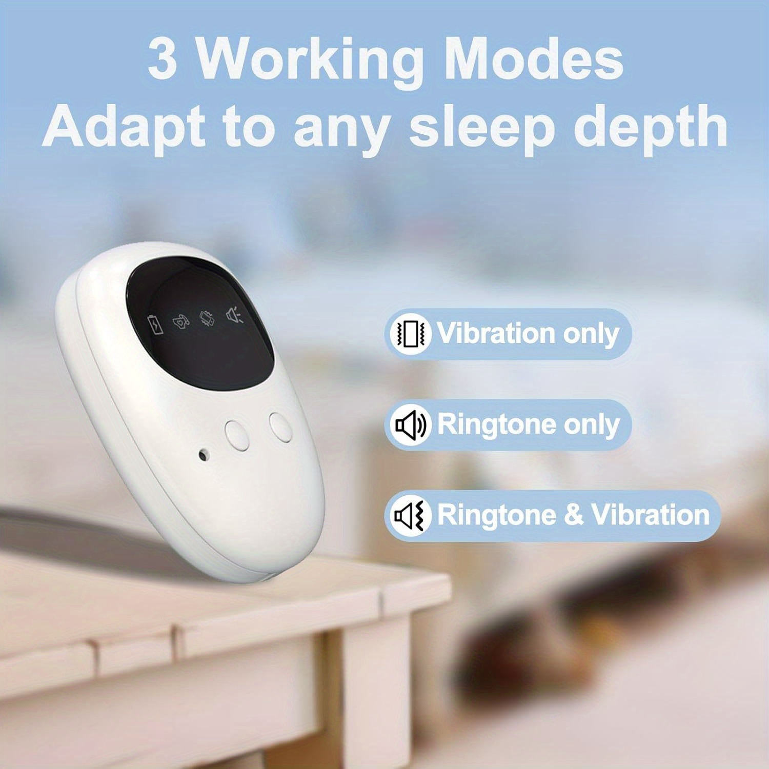 ANBBER Wireless Bed Wetting Alarm with USB-C Rechargeable, 3 Modes (Sound/Alarm/Vibration) - Nighttime Potty Training Device for, Bedwetting Solutions for &, Elderly & Monitor, Discreet Pee Alarm System