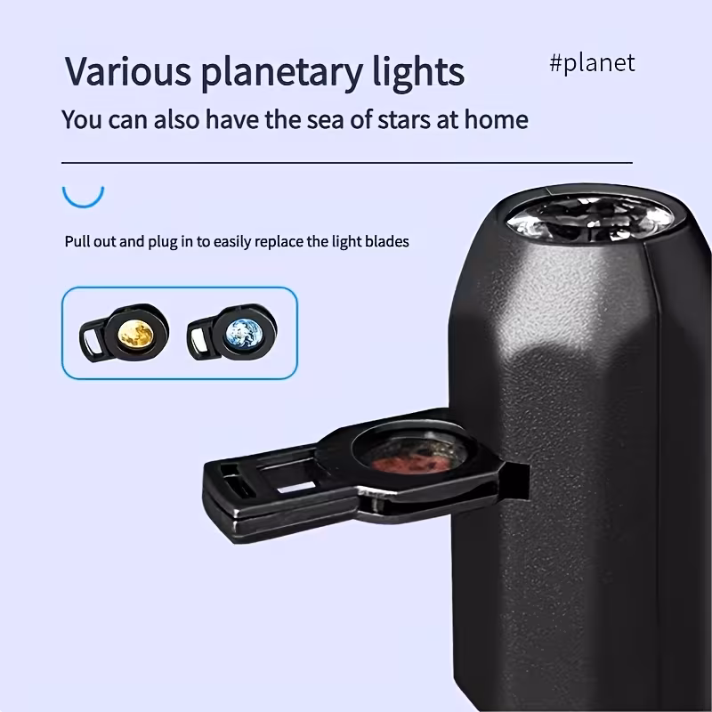 1pc projector lamp with 6 10 planets and nebula slides usb powered 360 rotating led night light projects earth mars jupiter solar system moon creative bedroom ambient light birthday gift decor Product details 5