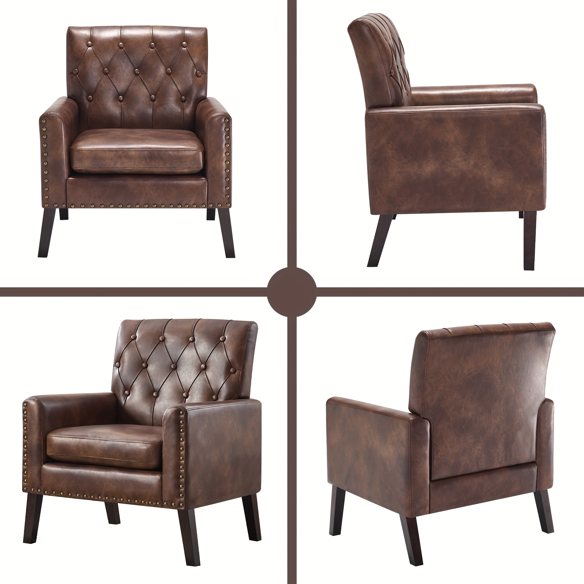Medieval-inspired Modern Decor Chair, Faux Leather Reception Office Chair-leather Club Chair Suitable for Living Rooms, Bedrooms, Or Waiting Areas.