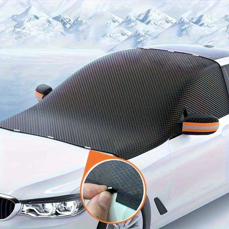 

Magnetic Windshield For Frost, Ice, And Heat Protection - Thickened Polyester Fiber, Uv-resistant, Durable Snow Guard With Built-in Magnets, Fits Various Models - See Details