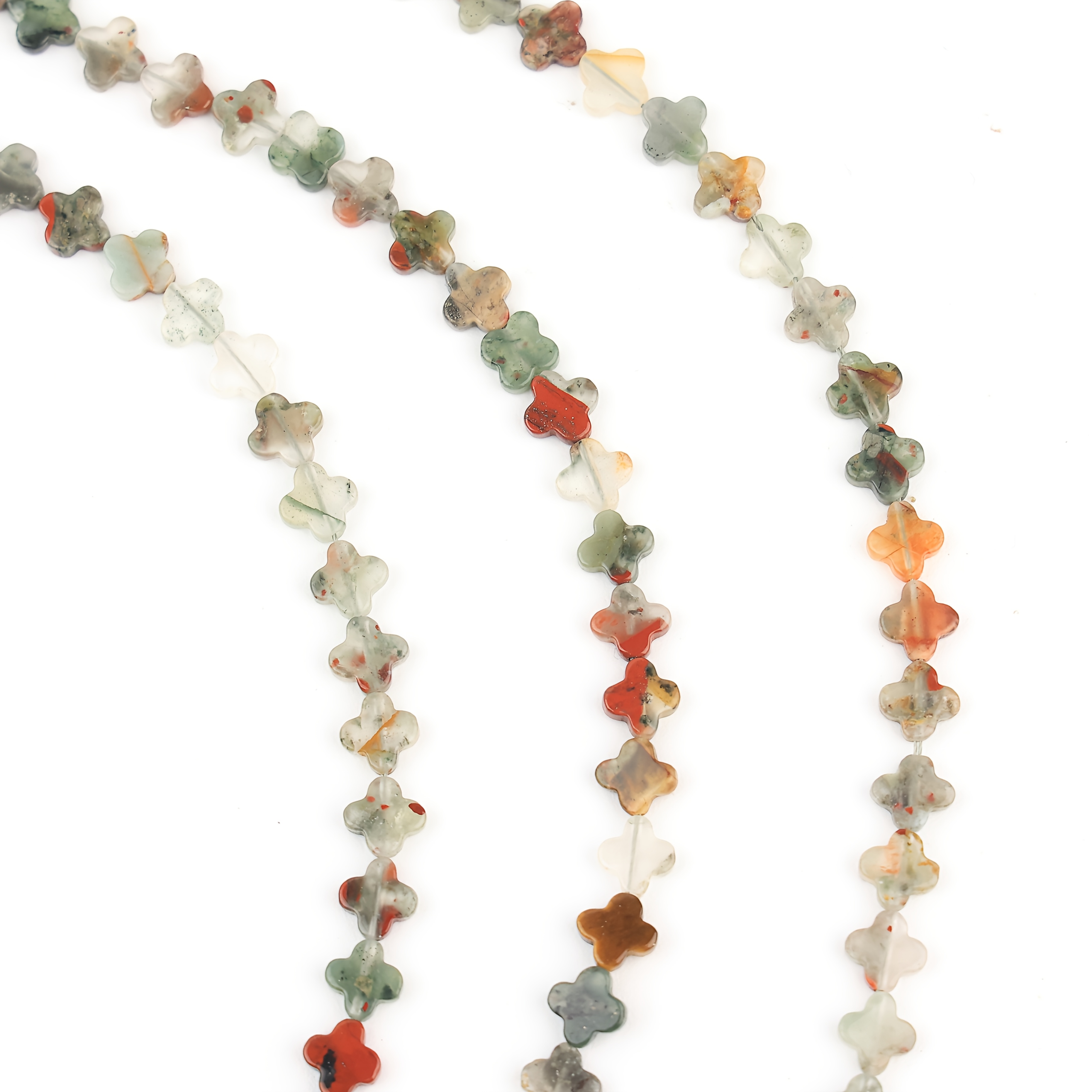 TEMU 6*6mm Natural African Crystal Clover Beads - Loose Gemstones For Jewelry Making, Natural Beads Suitable For Bracelets, Necklaces, Earrings,