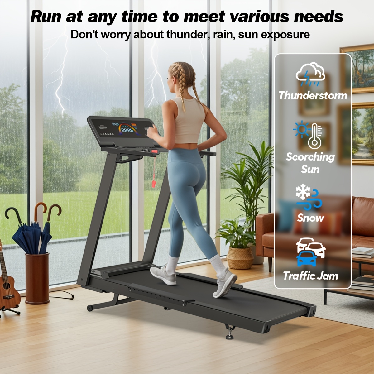 Folding Treadmill with 15% Auto Incline
