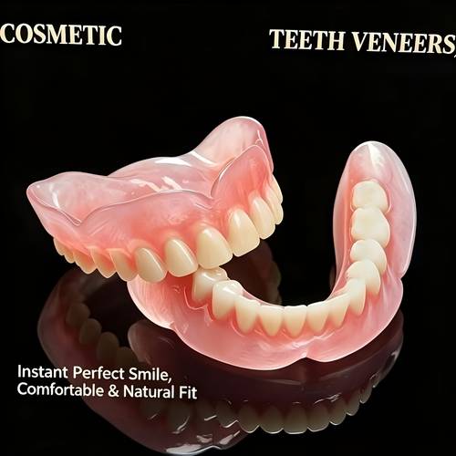 dentures upper lower sets suitable for seniors installation with elastic fitting system flexible plates for replacement durable for daily wear tooth loss solutions
