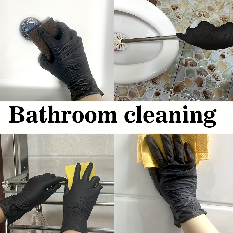 Disposable Black Nitrile Gloves Available in Packs of 20, 50, Or 100, Suitable for Tattooing, Nail Care, Painting, Dishwashing, Cleaning, Pet Bathing, And Household Kitchen And Bathroom Cleaning.