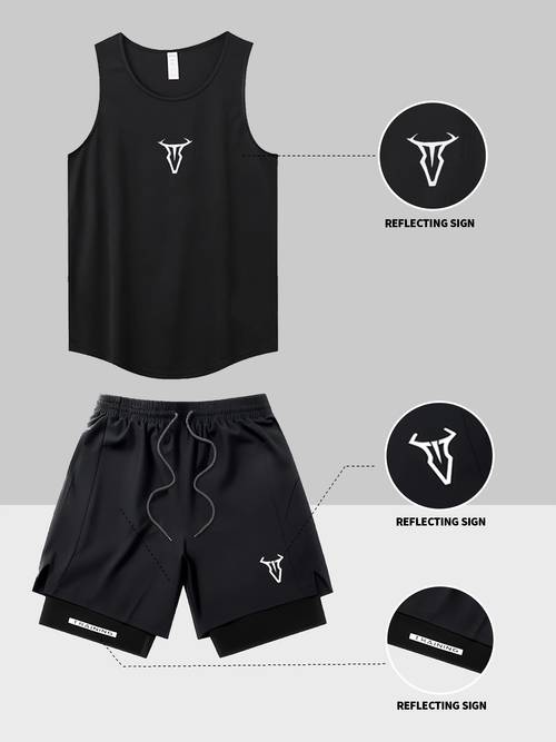 herren sportweste set schnelltrocknend atmungsaktiv fitness
