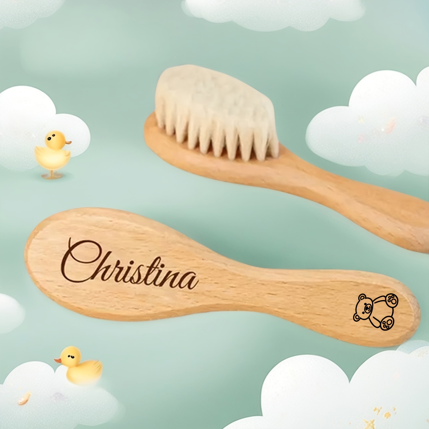 TEMU Custom Engraved Hair Brush - Souvenir, The Perfect Christmas And Mother's Day Gift, Suitable For Bathing And Daily Use