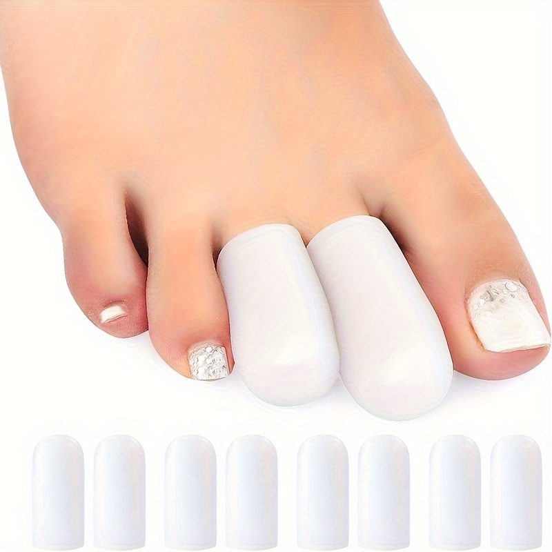 Image of Gel Toe Protectors, 10pcs Of Toe Covers For Men And Women, Toe Caps Sleeves Protect Toe From Corns, , Toenail (white)