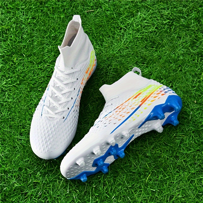 

Men's High Top Football Shoes Breathable Non Slip With Cleats All Seasons Comfy Fg Soccer Shoes For Outdoor Training Competition Running