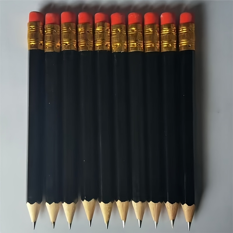 Image of 10pcs Golf Pencils Half Pencils With Eraser Students' Shower Pencils Mini Pencils For Students' Shower Bridal Shower Wedding Golf School Office (black)