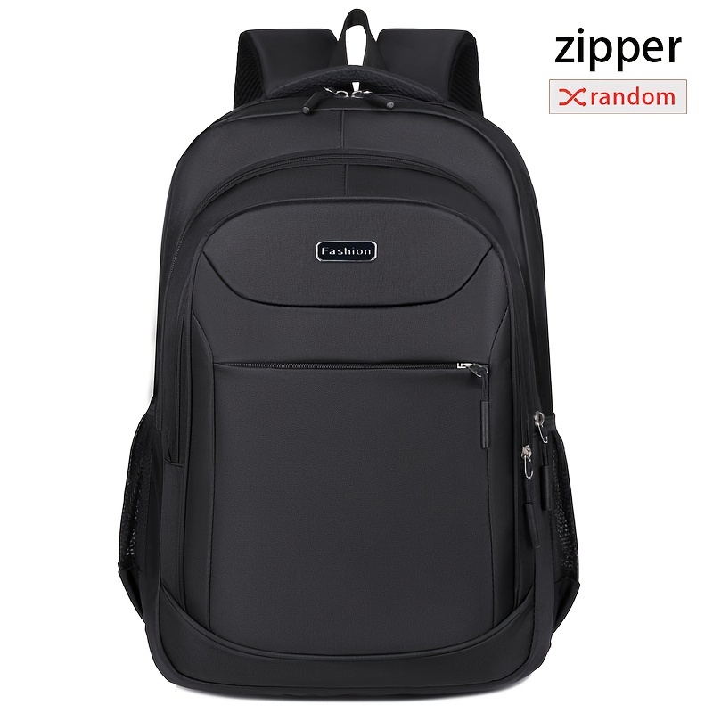 large capacity sleek black backpack green accents fits