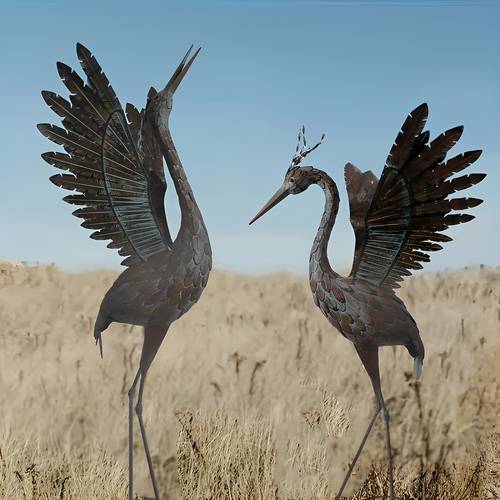 metal crane garden statue decor bird heron garden sculpture statues outdoor decoration for yard pond lawn backyard pool vintage crane local warehouse spring decorations summer decorations garden decorations