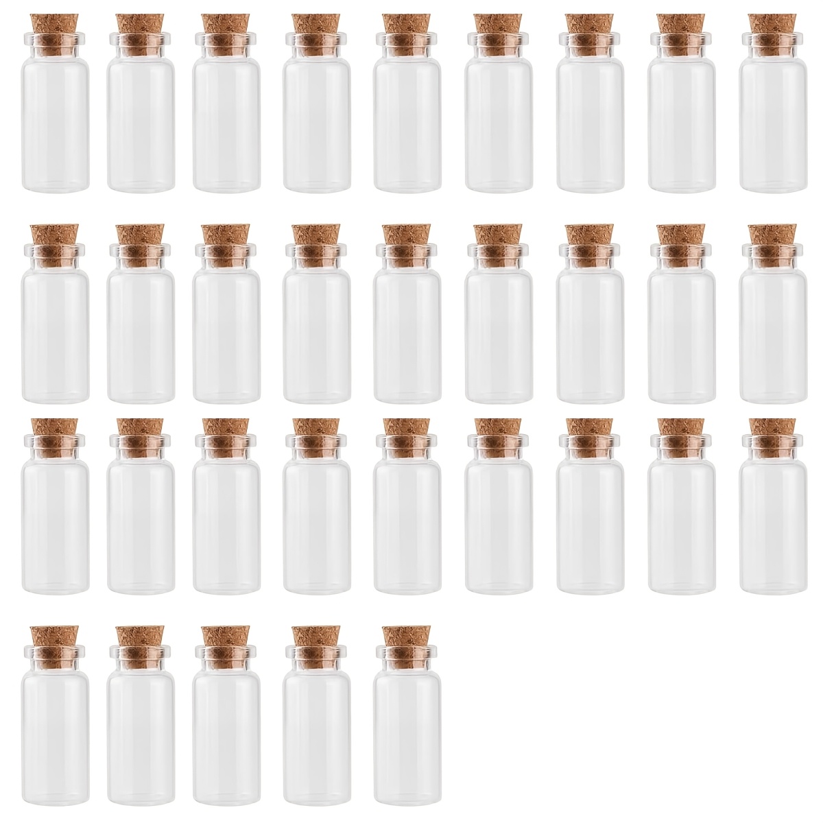 TEMU Test Tubes With Cork Stoppers, 32pcs 10ml, Mini Glass Bottles With Cork Stoppers, Small Glass Bottles With Cork Stoppers, For Wedding Party