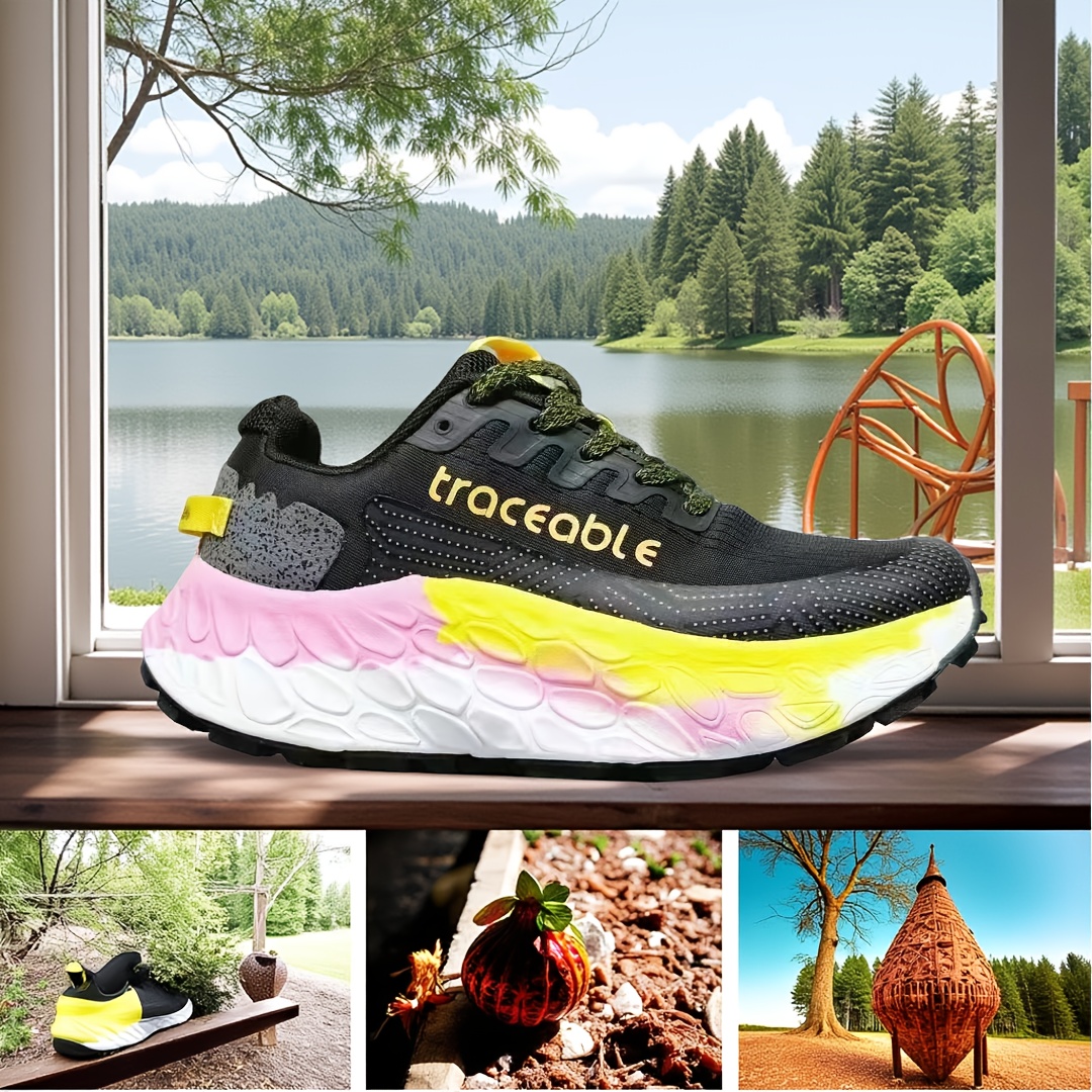 Sneakers, Men's Outdoor Shoes Lightweight Comfortable Trail Running Shoes Anti-Slip Shock Absorption Casual Fashion Sports Running Shoes