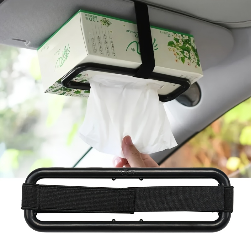 TEMU Clip de boîte à mouchoirs en papier pour accessoires de voiture, boîte à mouchoirs à suspendre pour pare-soleil, cadre de boîte à mouchoirs pour