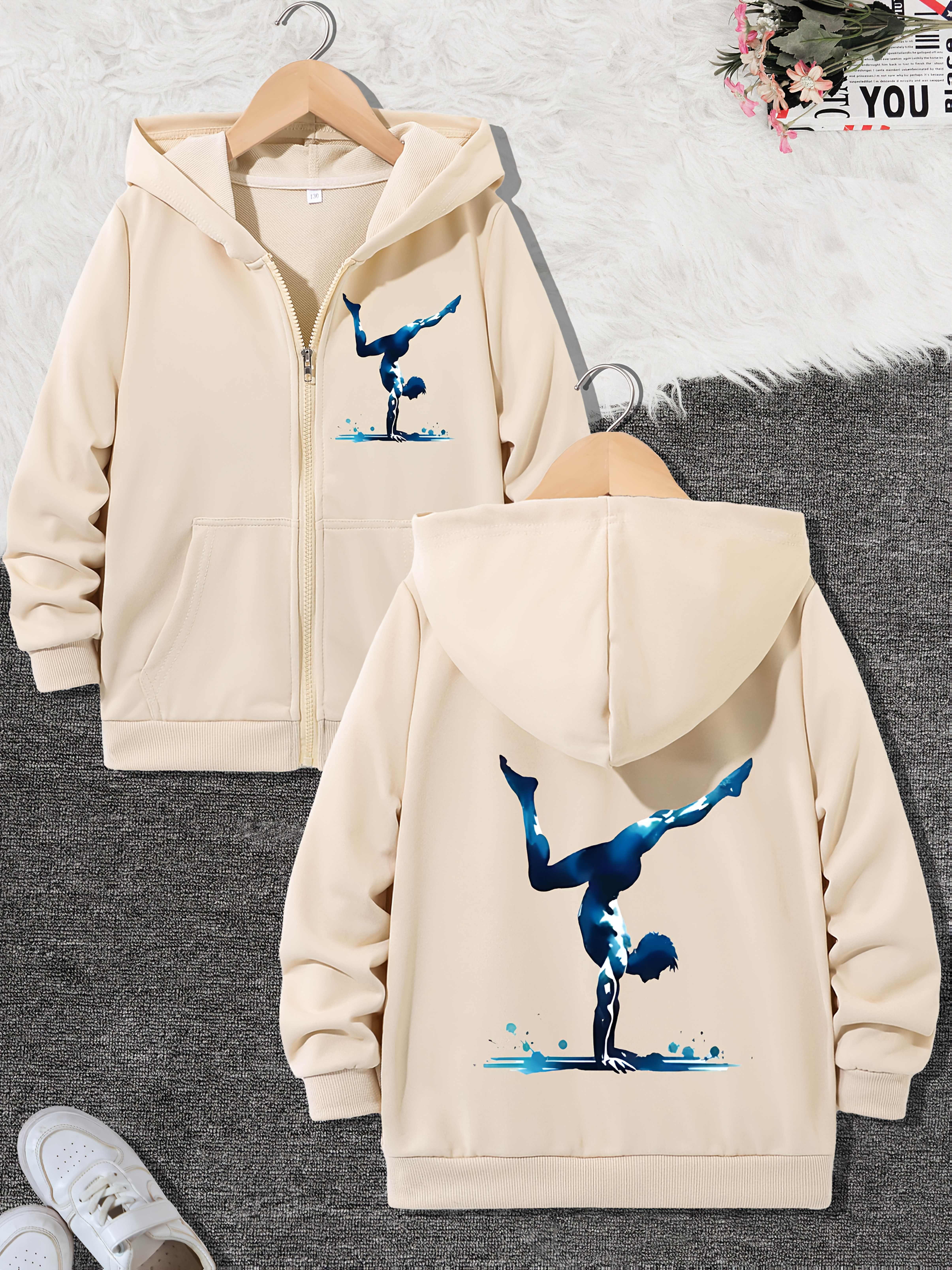 men's women's gymnastics print hoodie casual zip jacket Temu