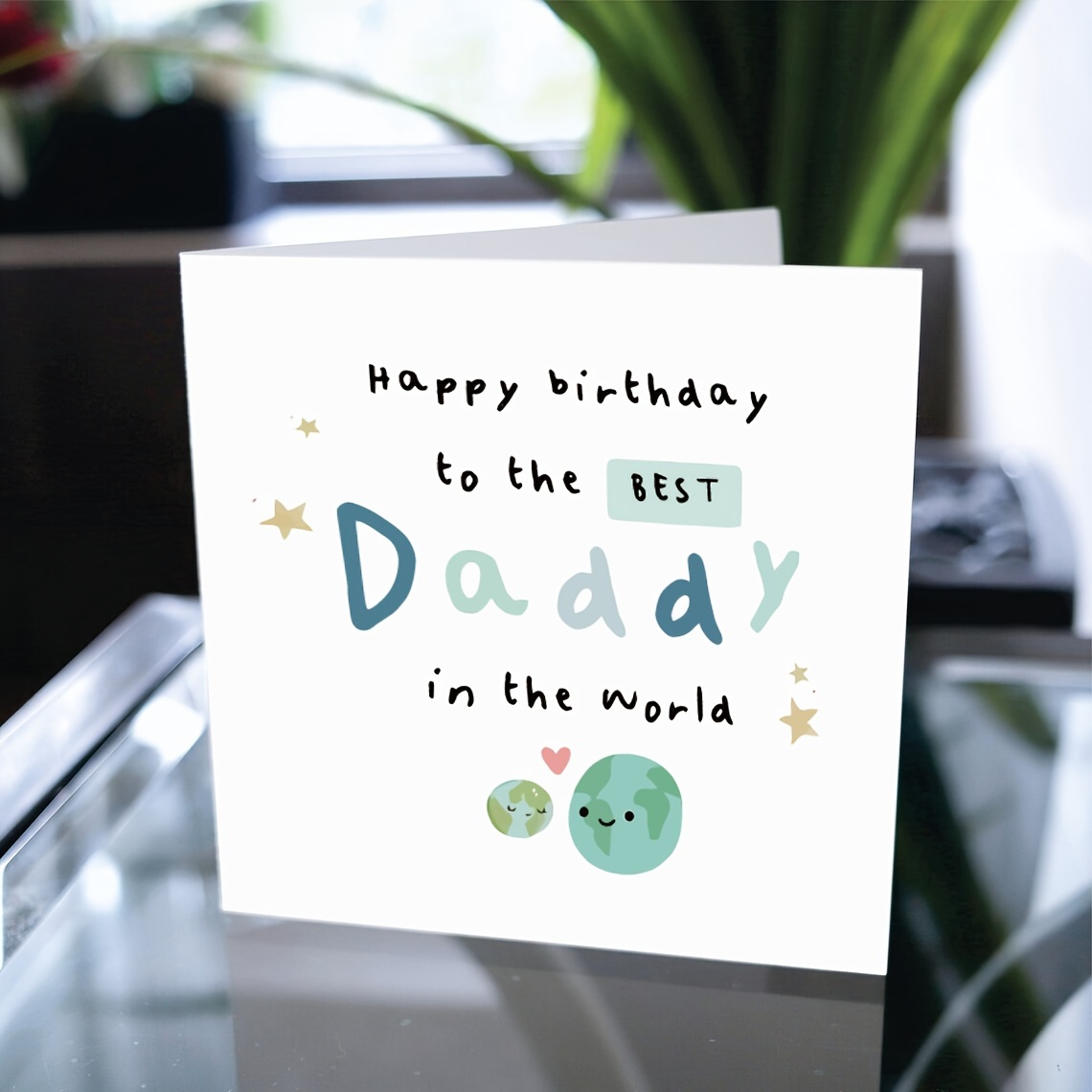 Piccadilly Greetings Moderne verjaardagskaart Papa - 9 x 6 inch, Teal
