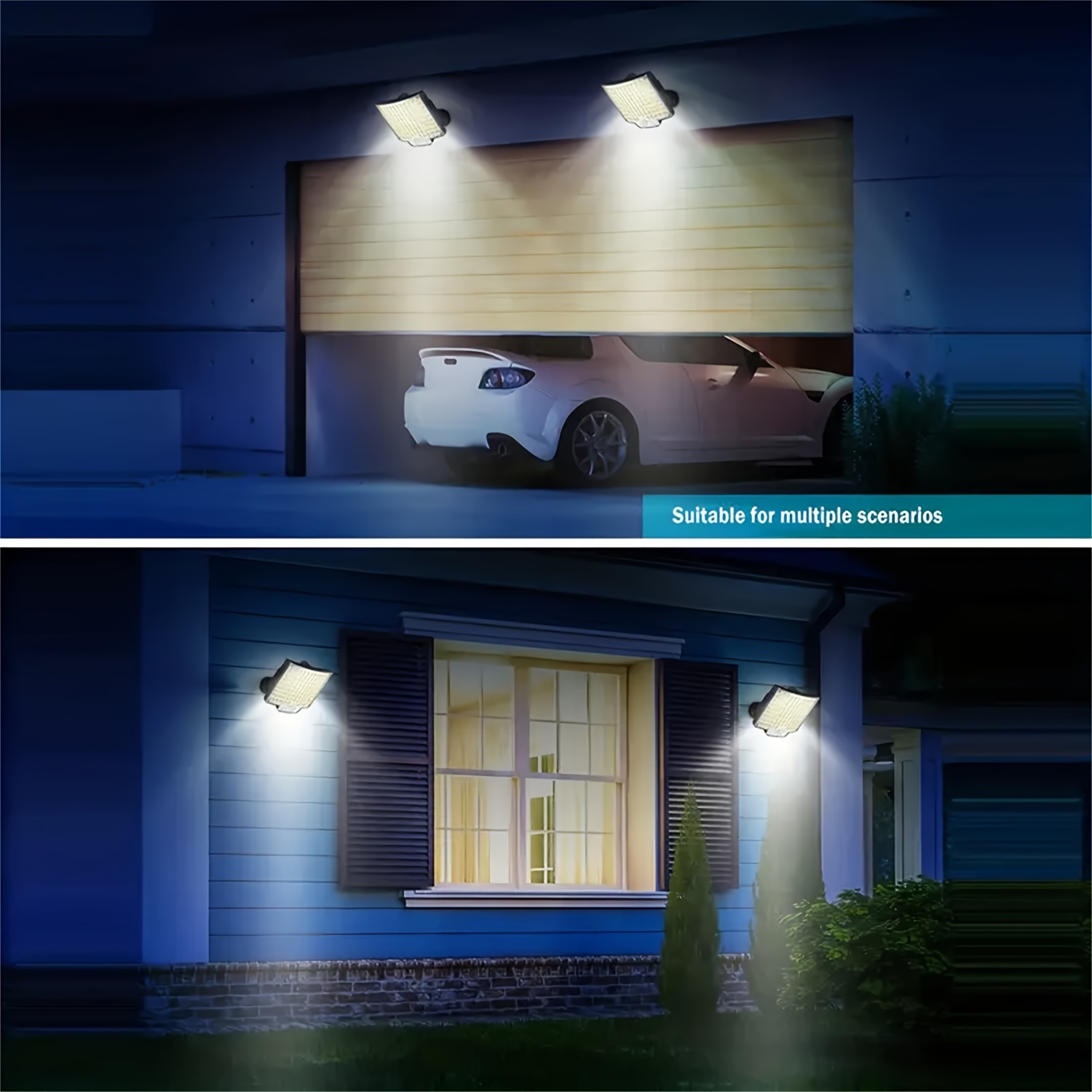1pc 106 led solar outdoor wall light garden solar lamp with motion sensor 120 angle 16 5ft cable adjustable height remote control for outdoor garage use christmas gifts holiday office bedroom hotel party restaurant decoration details 2