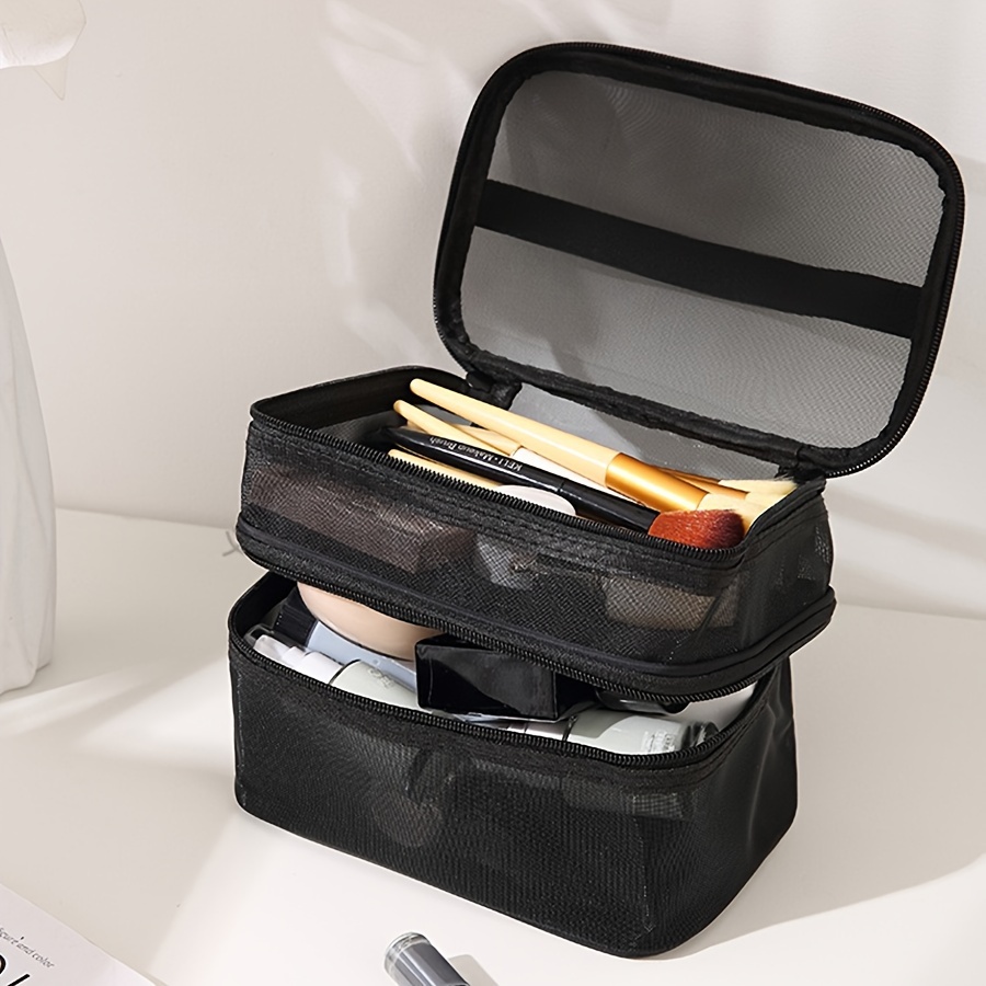 

Mesh Cosmetic Bag, Single Layer Or Double Layer, Travel Storage Bag, Large Capacity Toiletry Bag