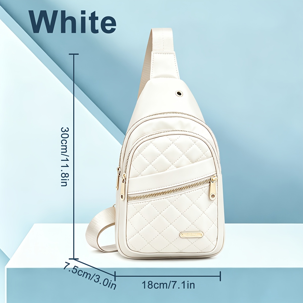 Quilted Sling Backpack Crossbody Bag Adjustable Shoulder Strap Zipper Open and Close Casual Day Bag Suitable for Travel and Everyday Use