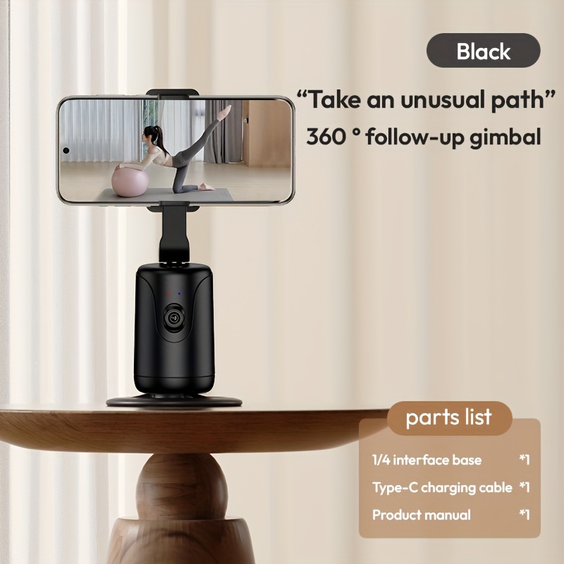 Tracking Tripod, Foldable 360 Degree Rotation Camera Mount Smart Shooting Holder With Remote Selfie Stick, , , For Vlog, Tiktok