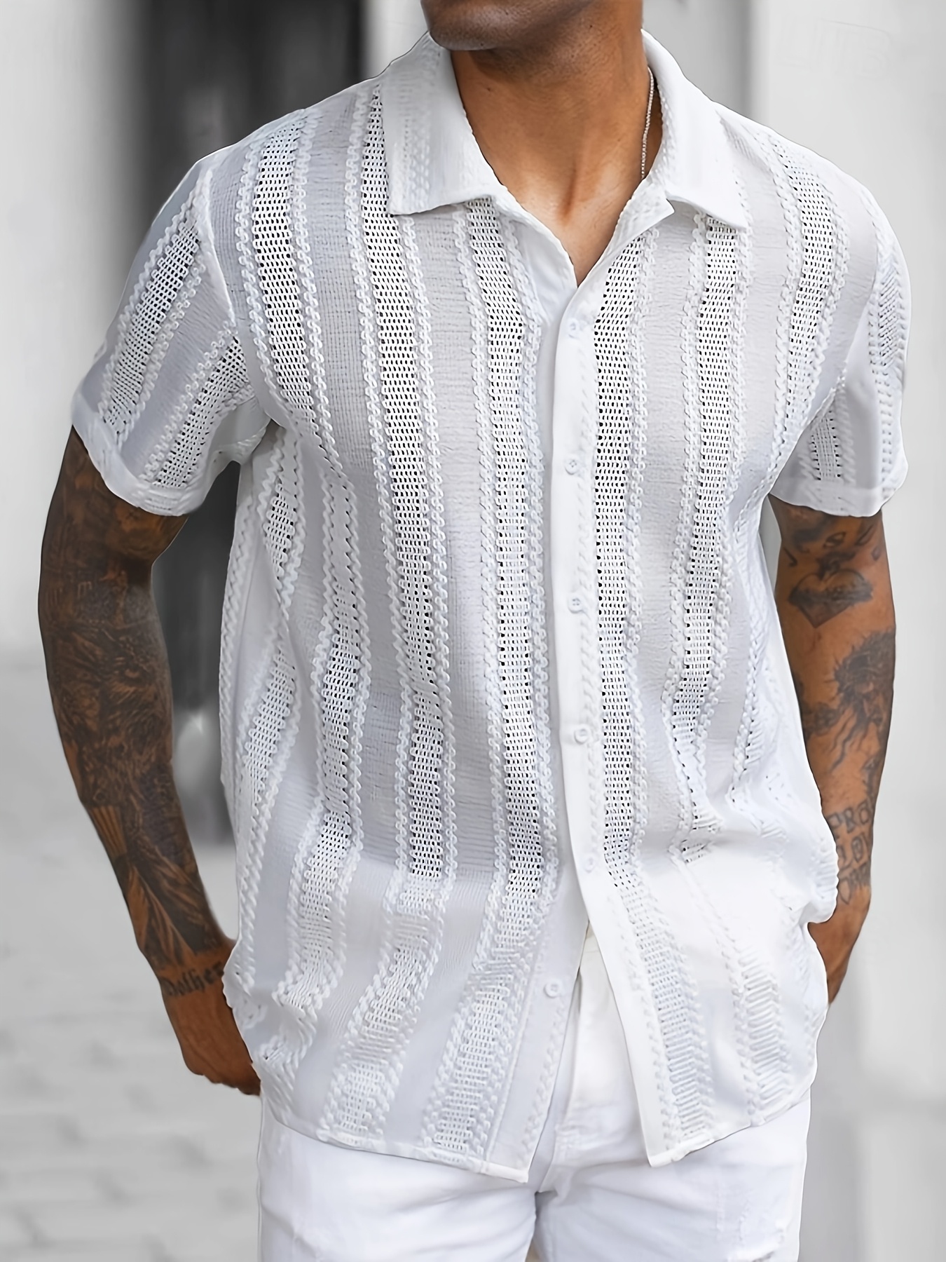 camisa sexy transparente hombre transpirable verano Temu Spain