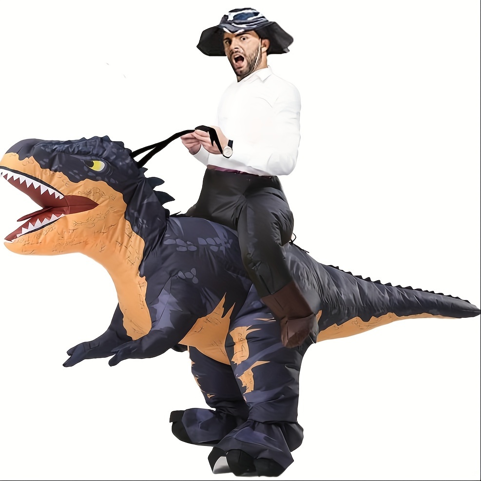 Disfraz inflable de dinosaurio para niños, disfraz de Halloween para montar  T-rex divertido para fiesta