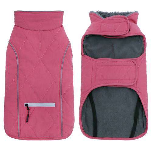 winter dog jacket adjustable reflective warm fleece vest with drawstring hole for easy suitable for cold weather snow clothing fits large medium and small dogs